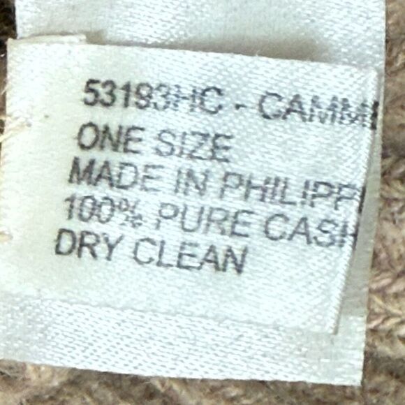 Cammiello Chiaro Light Camel Color Women’s hat and mitt set 100% cashmere faux f